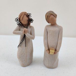 Vintage Willow Tree Friendship Girl Wire Flowers & Spirit of Giving Susan Lordi